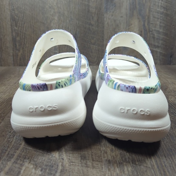 Crocs Classic Crush Butterfly Sandal Iconic Wedge Platform White Woman Size 8 - Picture 7 of 14